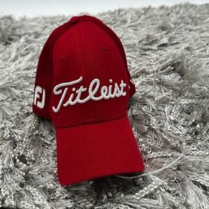 Titleist Golf Hat Performance‎ Mesh Fitted Cap FJ Logo Red M/L